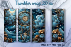 Blue Dream catcher Tumbler Sublimation, 20 oz Tumbler Wrap Product Image 2