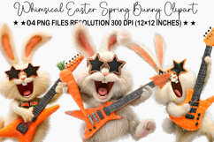 Easter Cute Whimsical Bunny Clipart PNG Product Image 1