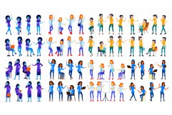 Woman Set Vector. Modern Gradient Colors. People Different Product Image 1