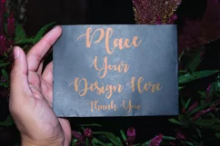 Craft Hand Holding Black Card Mockup Photoshop PSD Product Image 2