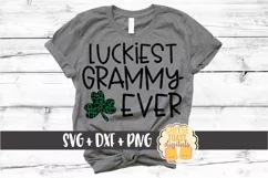 Luckiest Grammy Ever - St Patrick's Day SVG PNG DXF Files Product Image 1