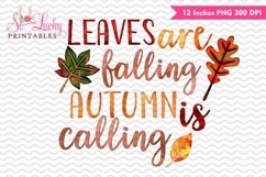 Leaves are falling autumn watercolor sublimation design Product Image 1