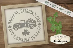Happy St. Patricks Day Old Truck Shamrocks SVG DXF Cut File Product Image 1