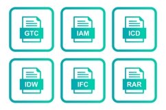 Set Of File Formats Icons Product Image 1