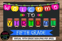 Virtual Fifth Grade School Sign- First Day of School Sign Product Image 1