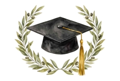 Watercolor Graduation Clipart Collection Bundle Product Image 23