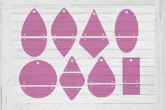 Level stacked earrings template svg dxf png ai files Product Image 1