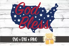 God Bless - Fourth of July SVG PNG DXF Cut Files Product Image 2