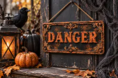 Vintage Halloween Vintage PNG Clipart Signs 2 Product Image 2