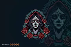 Beautiful Girl Mexican Calavera Catrina SVG Illustrations Product Image 2