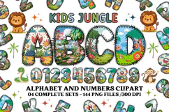 Kids Jungle Alphabet clipart, kids jungle letters doodle Product Image 1