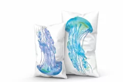 Jellyfish watercolor design, colorful sea jelly wall decor. Product Image 8