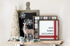 Farmhouse Christmas Sign SVG - Our Home Believes Product Image 1