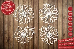 Papercut Sunflower with Believe, Love, Faith and Cute Text Product Image 1