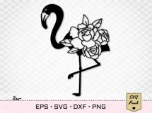 Floral flamingo SVG Product Image 2