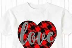 Valentines day svg Buffalo Plaid LOVE Heart SVG Cut file Product Image 2
