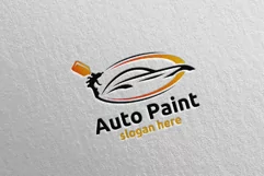 Car Painting Logo with Brush and Sport Car Concept 3 Product Image 3