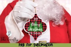 Merry Christmas Arabesque Plaid Ornament For Sublimation Product Image 1