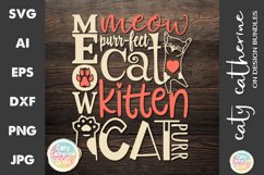 Cat Kitten Meow Purr Typography SVG Cut File Product Image 1