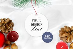 Round Ornament Mockup PSD, Sublimation Ornament Mockup PNG Product Image 4