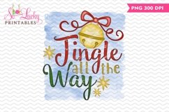 Jingle all the way watercolor Christmas sublimation design Product Image 1