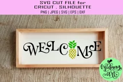 Welcome wood sign svg, summer wood sign svg Product Image 1