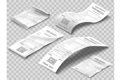 Isometric receipts bill. Printed billing receipt, payment bi Product Image 1