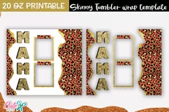 Red and gold Leopard Tumbler- sublimation Photo Frame Product Image 2