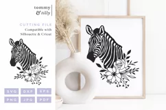 Flower Zebra SVG Cut File for Cricut and Silhouette Product Image 2