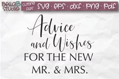 Wedding Sign SVG, Advice And Wishes For The New Mr And Mrs Product Image 2