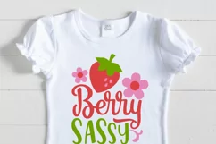 Berry Sassy Strawberry SVG, berry and flowers cutting file Product Image 2