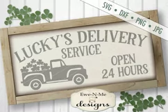 St. Patricks Day Truck Lucky's Delivery SVG DXF Cut File Product Image 1