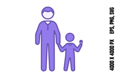 Colored Father and Son Icon Product Image 1