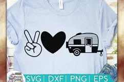 Peace Love Camping SVG DXF PNG EPS Cutting Files Product Image 1