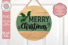 Merry Christmas Round | Sublimation Round Door Hanger Product Image 1