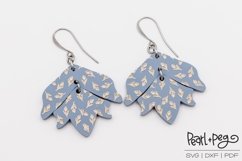 Simple Floral 2 Part Laser Engraved Earring Download Product Image 2
