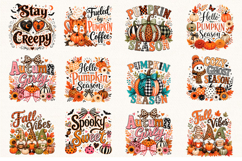 Cozy Fall Halloween Pumpkin PNG Product Image 1