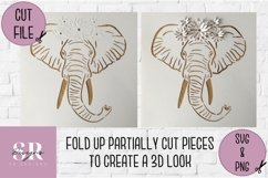 3D Floral Elephant | Paper cutting | Elephant SVG Product Image 5