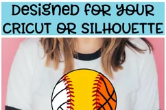 Busy Raising Ballers Volleyball Softball Basketball Cut File Product Image 2