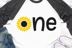 First Birthday with Sunflower SVG, DXF, PNG, EPS Product Image 2