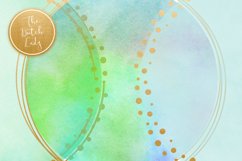 Watercolor Logo Circle &amp; Border Clipart Set in Aqua Product Image 5