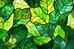 Beautiful Lvy Leaves Stained Glass Background Wallpaper Product Image 1