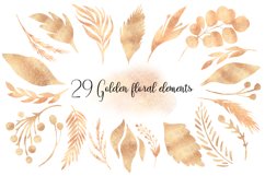 Golden branches clipart | Gold floral clipart Product Image 1