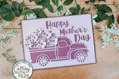 Pop up Floral car Birthday Mothers Day card svg dxf cut out Product Image 5