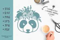 Floral Panda - SVG DXF PNG EPS JPS PDF Cutting File Product Image 1
