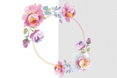 Watercolor Flower Wreath PNG set Product Image 3