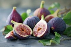 Fresh figs display on textured surface Product Image 1