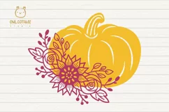 Floral Pumpkin svg, Halloween Floral Decor, Fall svg Product Image 2