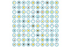 100 logotype icons set, flat style Product Image 1