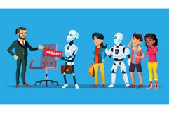 Unemployed Characters Waiting Interview Vector Product Image 1